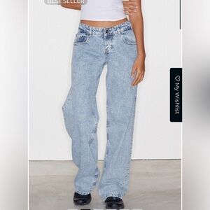 Motel Rocks: Low Rise Parallel Jeans In 80s Light Blue Wash NWT